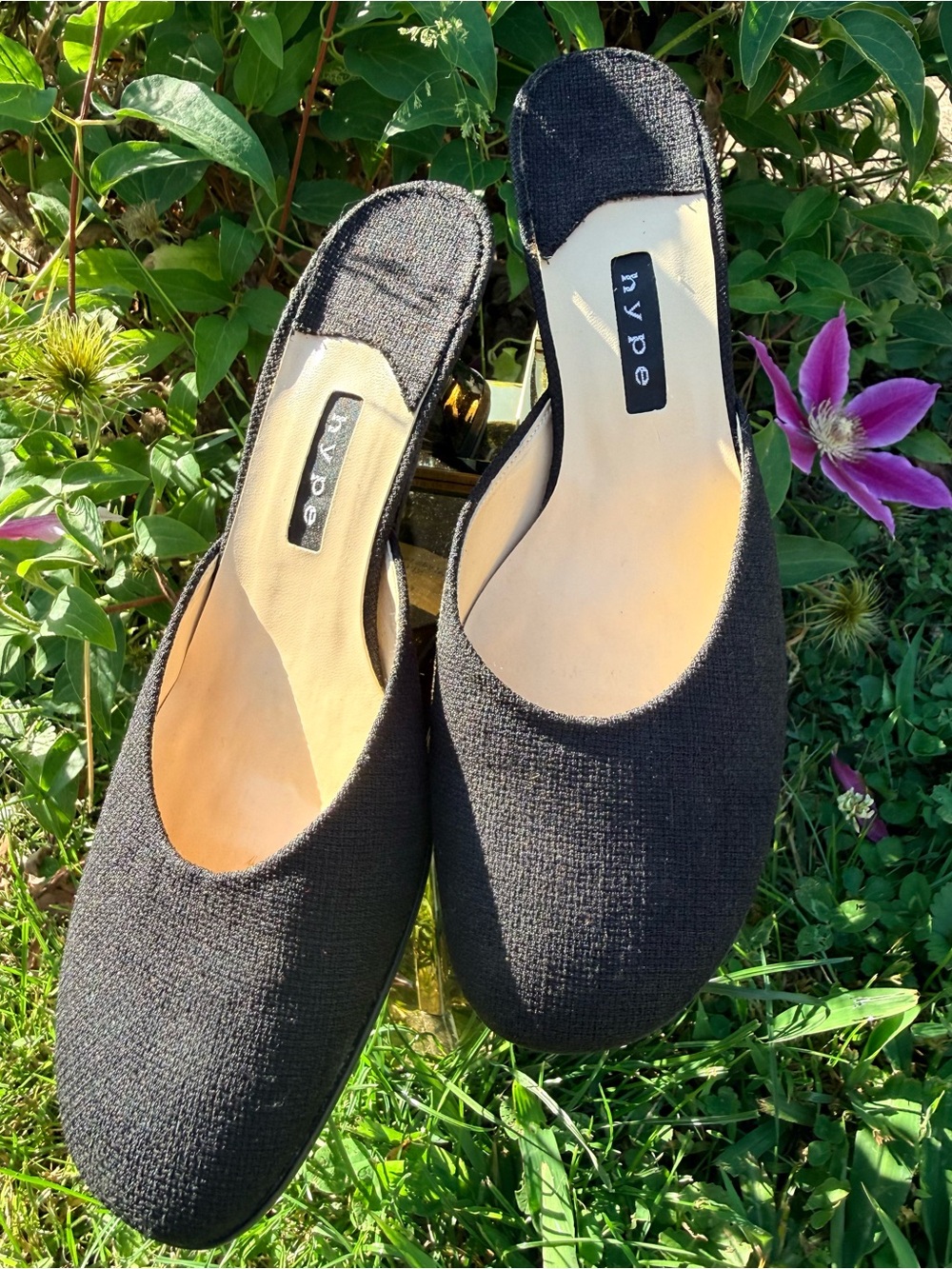hype Black Creplin Kitten Mules Y2K Women's Made in Spain Sz. 7 NWOT